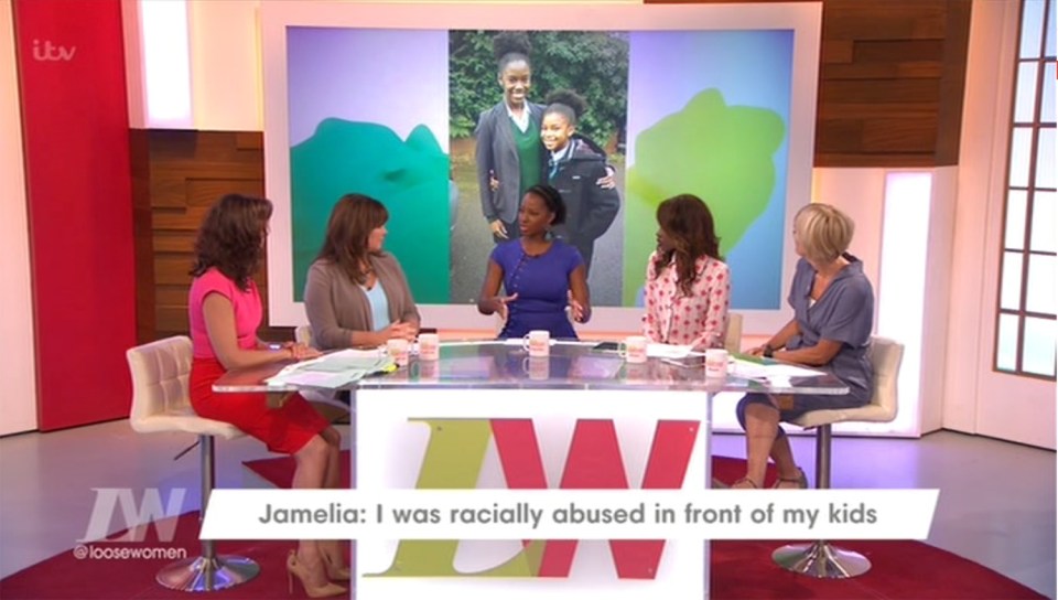 Jamelia told the stunned Loose Women panel as she told them about her ordeal