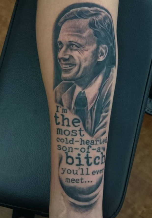 Another Brit got a tattoo of Ted Bundy, an American serial killer, rapist, kidnapper, and necrophile