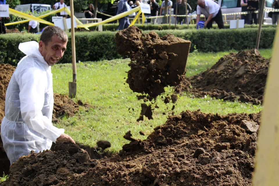  Hungarian competitors dug regulation size graves in the quickest time possible