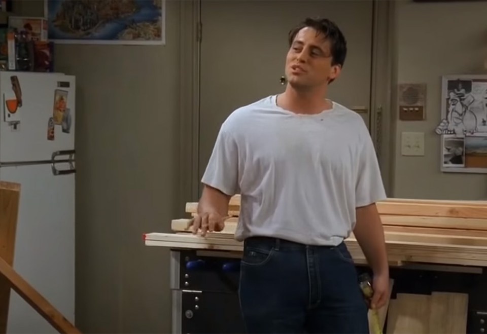 It turns out Joey was already a dab hand with woodwork before shooting this scene in Friends