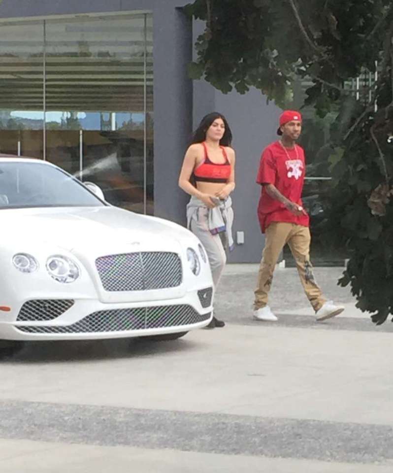 Tyga sat in the passenger seat as Kylie took the convertible for a spin