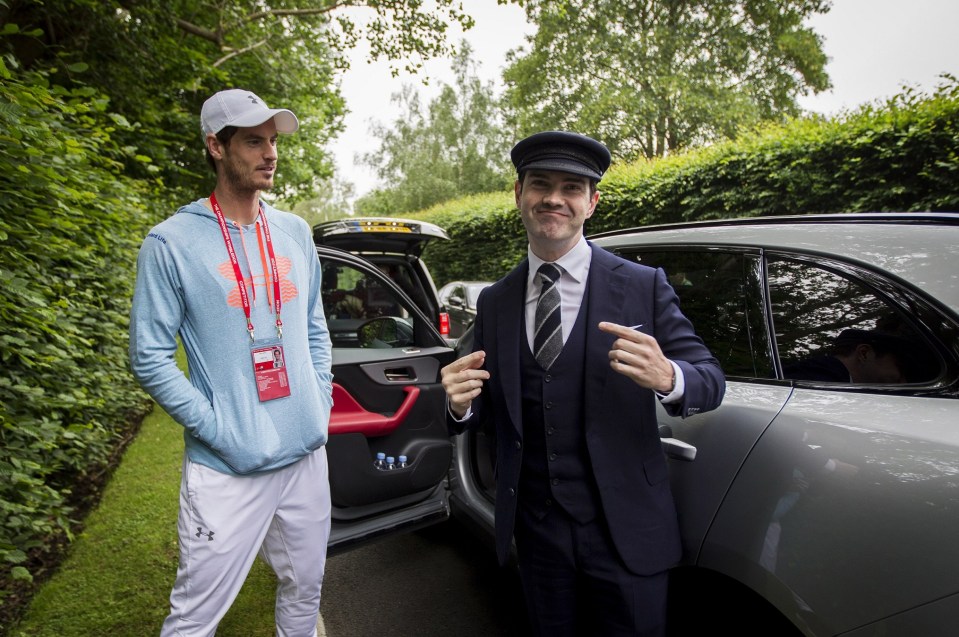  Jaguar's Secret Chauffeur, the TV funnyman Jimmy Carr, picks up Andy Murray