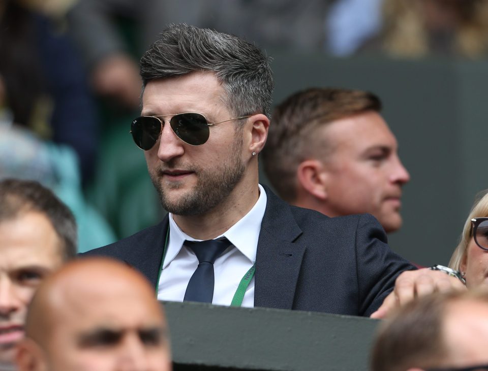  Carl Froch puts his shades on - but it's more in hope for the sun to break out