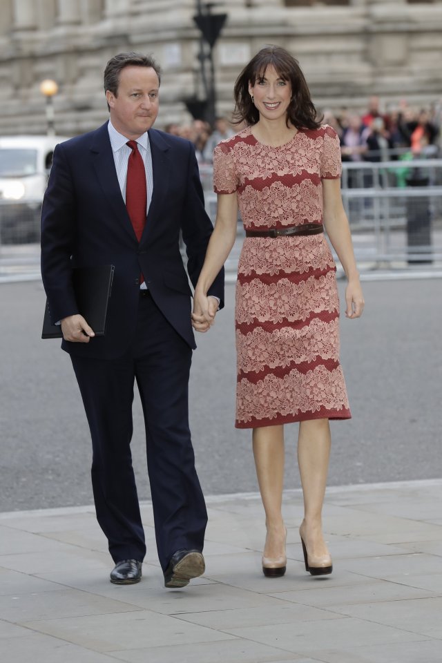  Prime Minister David Cameron and his wife Samantha arrive at the service to mark 100 years since the Battle of the Somme