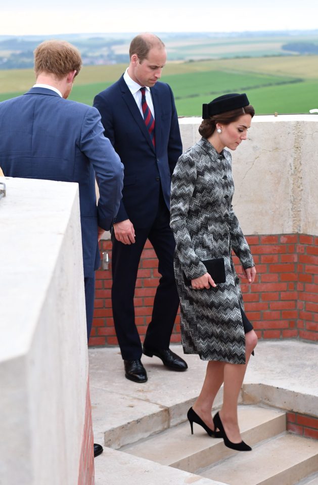  William, Kate and Harry are attending events this evening at the Thiepval Memorial in France