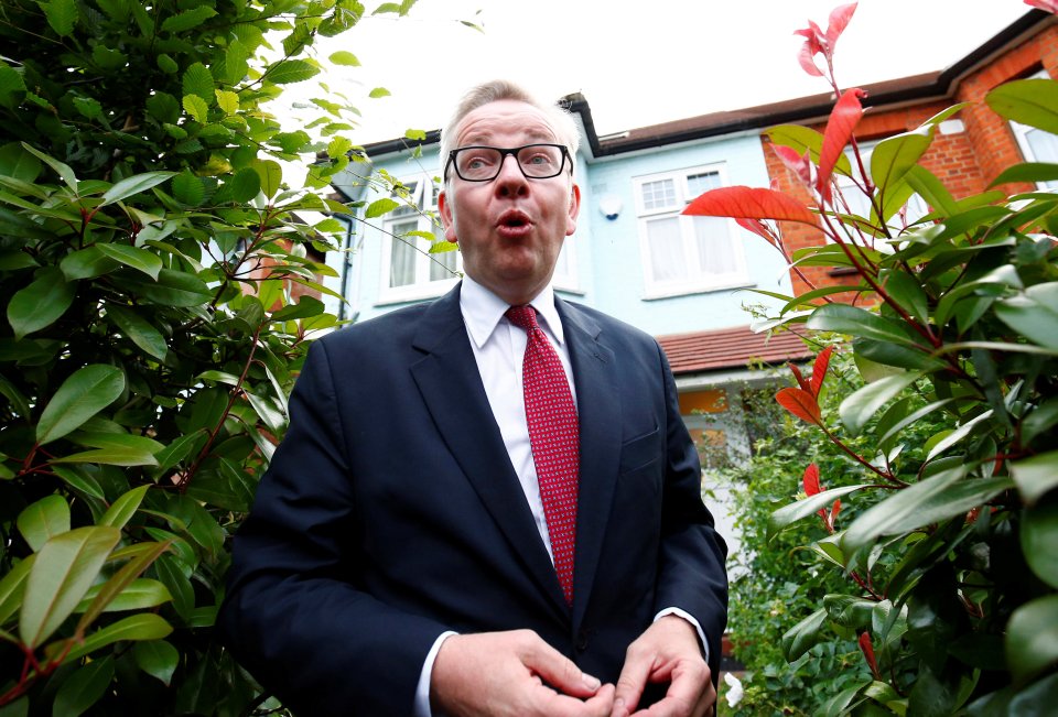 Britain's Justice Secretary Gove arrives at his home in London