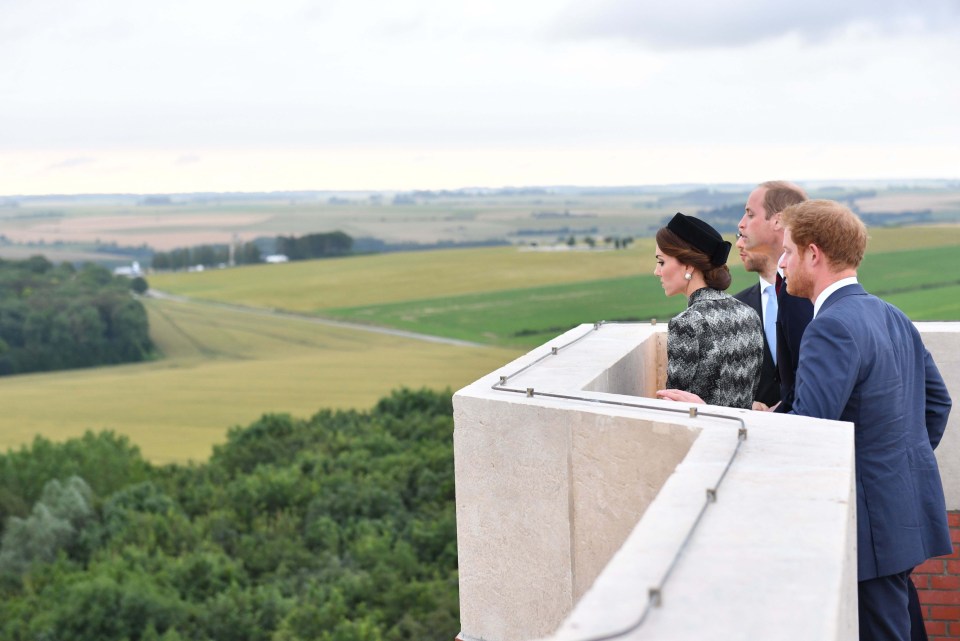  The young Royals received a historical briefing on the battlefields of the Somme from the top of the Thiepval monument in France