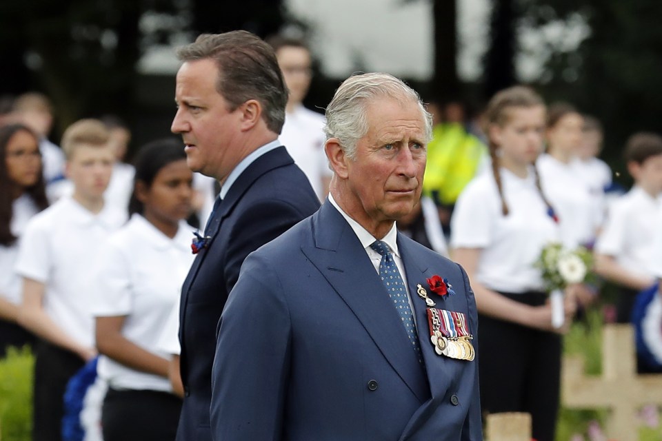  Prince Charles and David Cameron pictured at the event in France