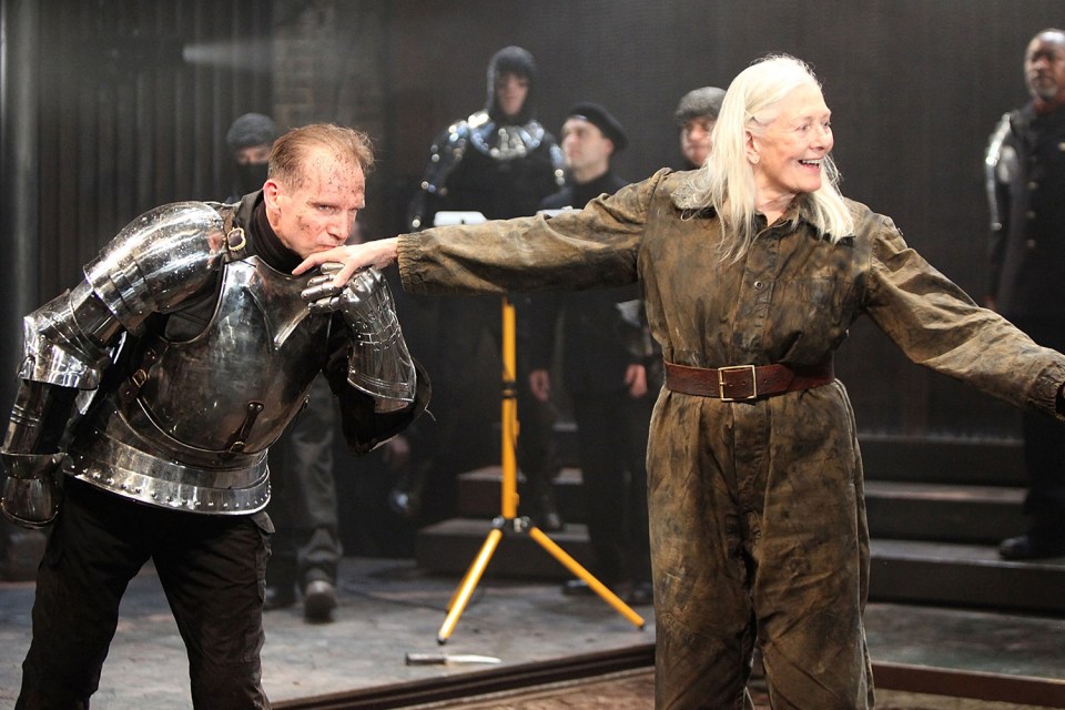 Vanessa Redgrave and Ralph Fiennes during the curtain call following the press night of "Richard III" at The Almeida Theatre on June 16, 2016 in London, England.