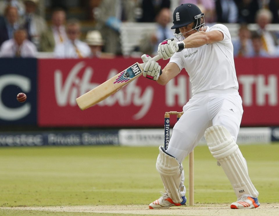 Middlesex star Nick Compton hits out during a rare flourish in his knock of 19