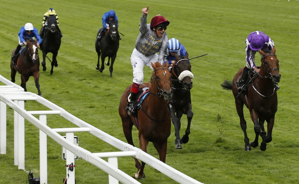  Frankie punches the air with joy as Galileo Gold wins at Ascot last year