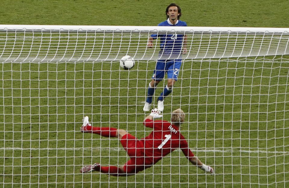  Andrea Pirlo chips a cheeky penalty as England lose their Euro 2012 shootout with Italy