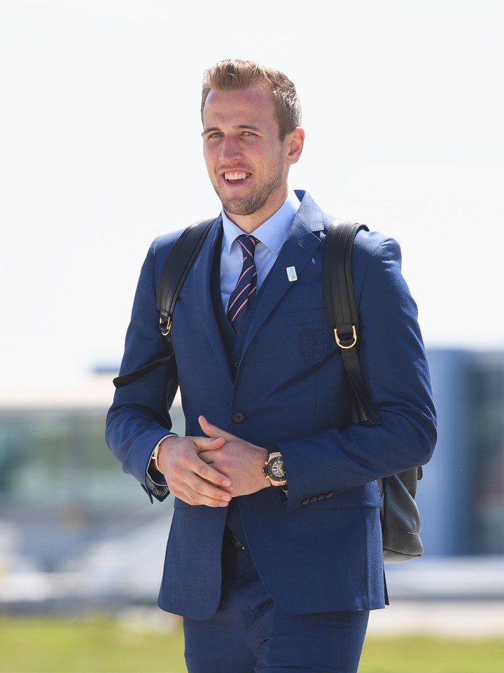  Tottenham striker Kane boards the plane for France at Luton airport