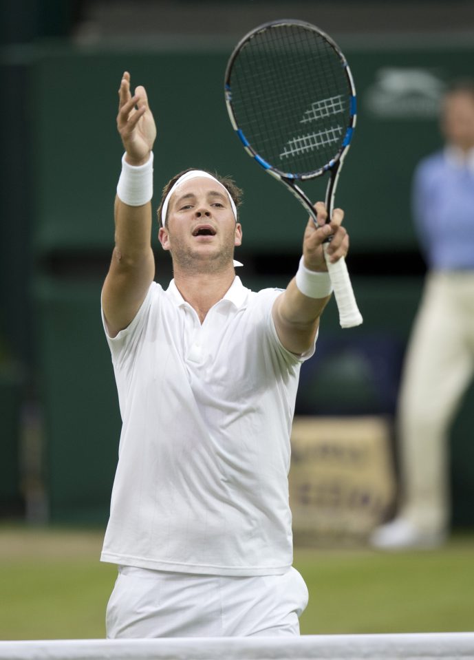  Marcus Willis shows his emotions on by far the biggest day of his tennis career