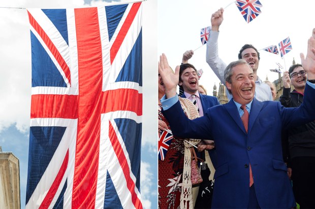 Union Jack and Nigel Farage