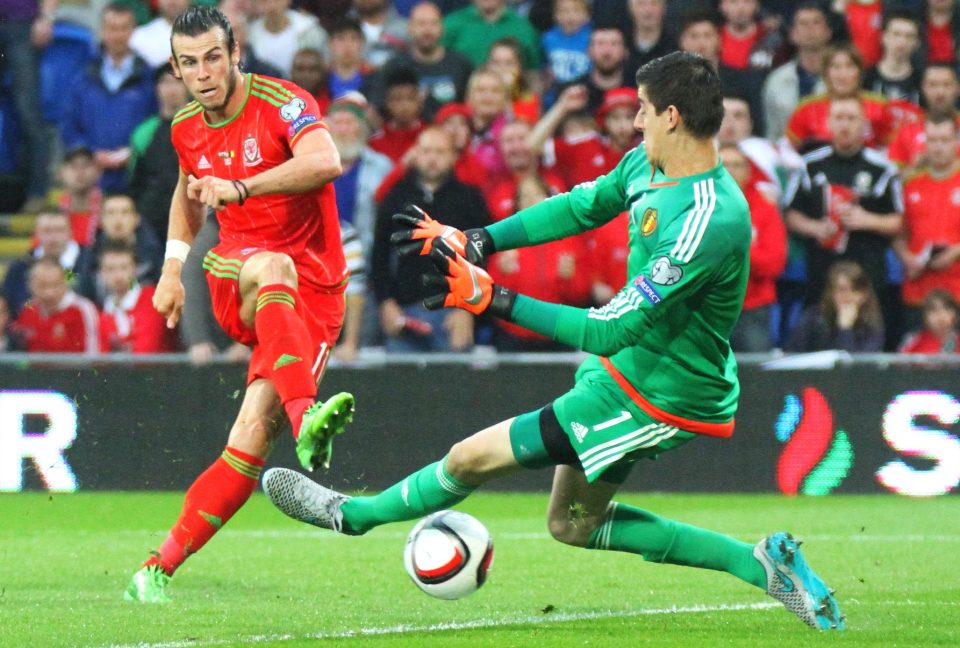 Gareth Bale will be dreaming of repeating his goal form against Belgium keeper Thibaut Courtois 