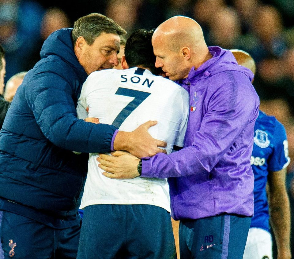 Tottenham's Son Heung-min was distraught after his tackle caused Andres Gomes horror injury