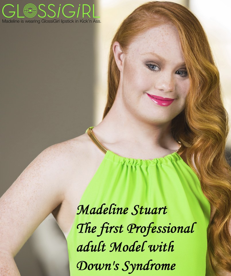 Madeline is the face of Glossigirl Cosmetics, making her the first person with an intellectual disability to front a cosmetics campaign