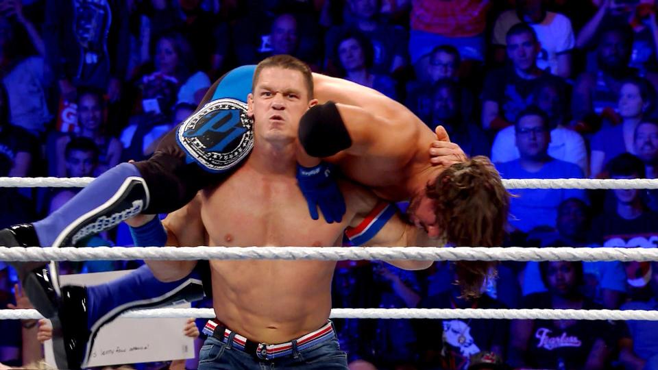 Cena managed to pin Styles with an Attitude Adjustment