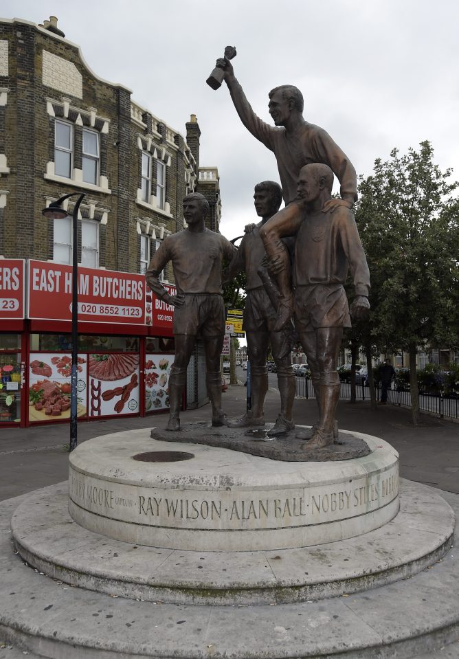 This famous statue of West Hams three famous World Cup winners could face a lonely few years 