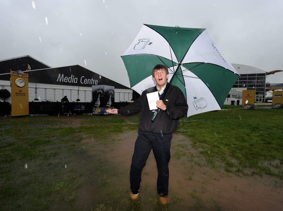 SunSport's golf correspondent David Facey dealt with similar conditions at Celtic Manor for the 2010 Ryder Cup