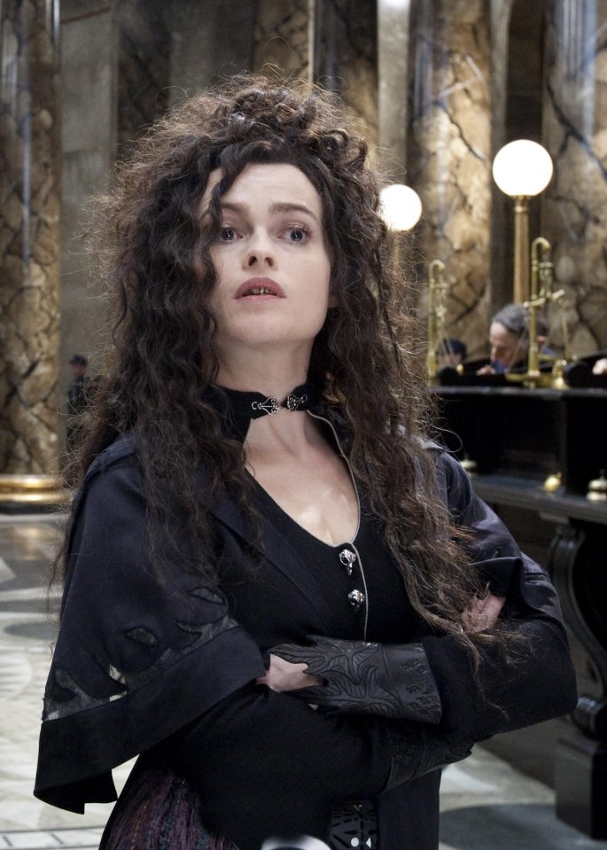 Helena Bonham Carter in the role of Bellatrix in the Harry Potter films