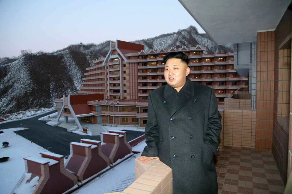  Kim Jong-Un visits the ski resort while it was under construction near the Mount Masik pass, or Masikryong, in the North's Kangwon Province