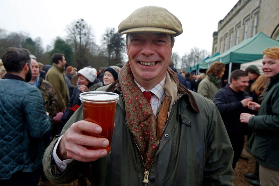  Nigel Farage was rarely seen on the campaign trail without a pint in his hand