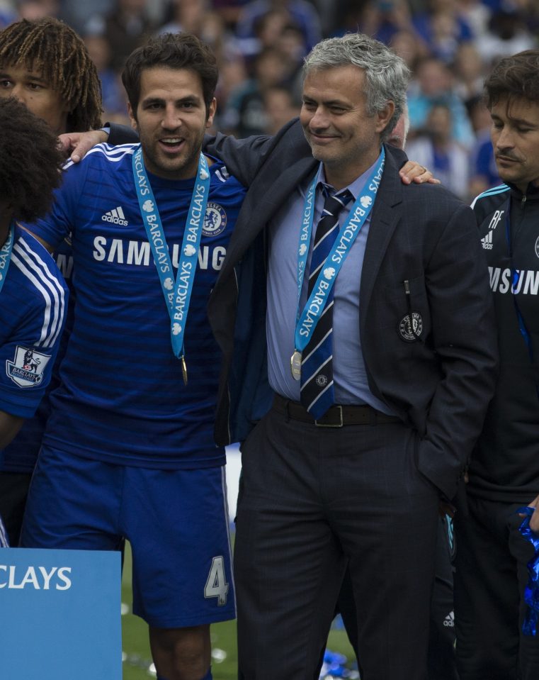 Cec Fabregas and Jose Mourinho won the Premier League title with Chelsea