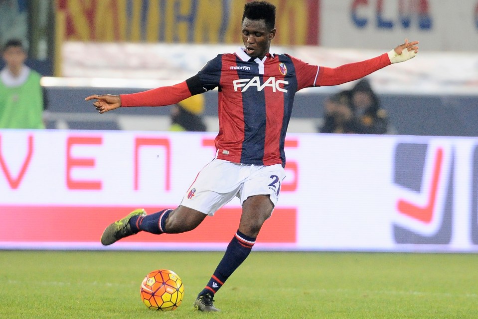  The tall and aggressive midfielder played over 30 league matches last season aged just 18 and collected 11 yellow cards and two reds for Bologna