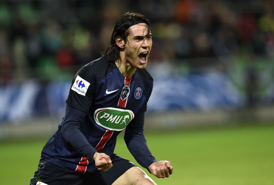 Paris Saint-Germain paid £55million to sign Edinson Cavani