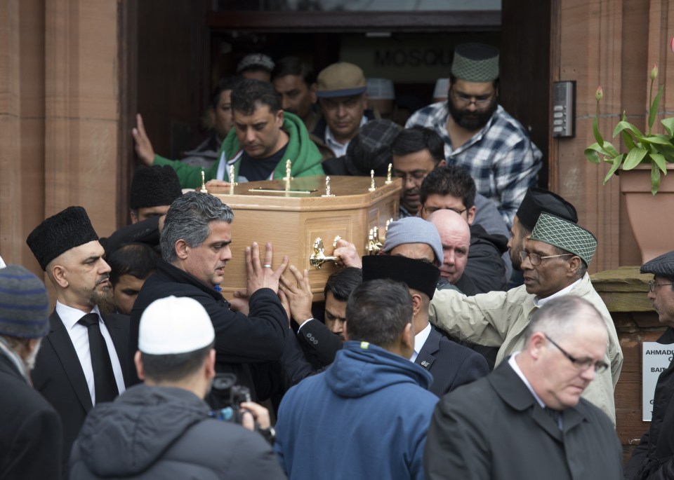  Mr Shah's funeral was attended by hundredfs. He fled violence in Pakistan to join his family in Scotland in 1998 and was granted asylum