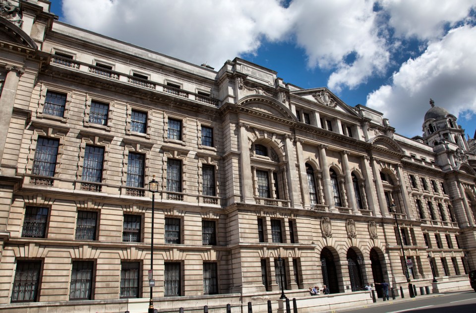 Ministry of Defence Old War Office building on Horse Guards Avenue off Whitehall in London - UK