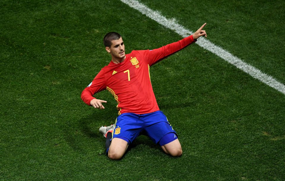  Alvaro Morata scored three goals for Spain at Euro 2016 in France this summer