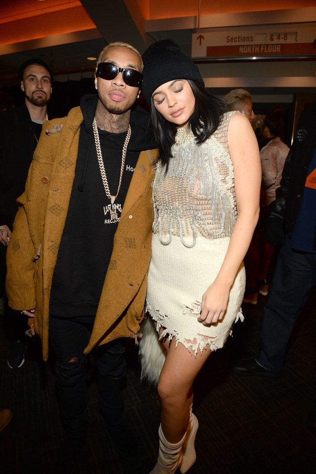  Kylie Jenner and Tyga backstage at Kanye West's Yeezy Season 3