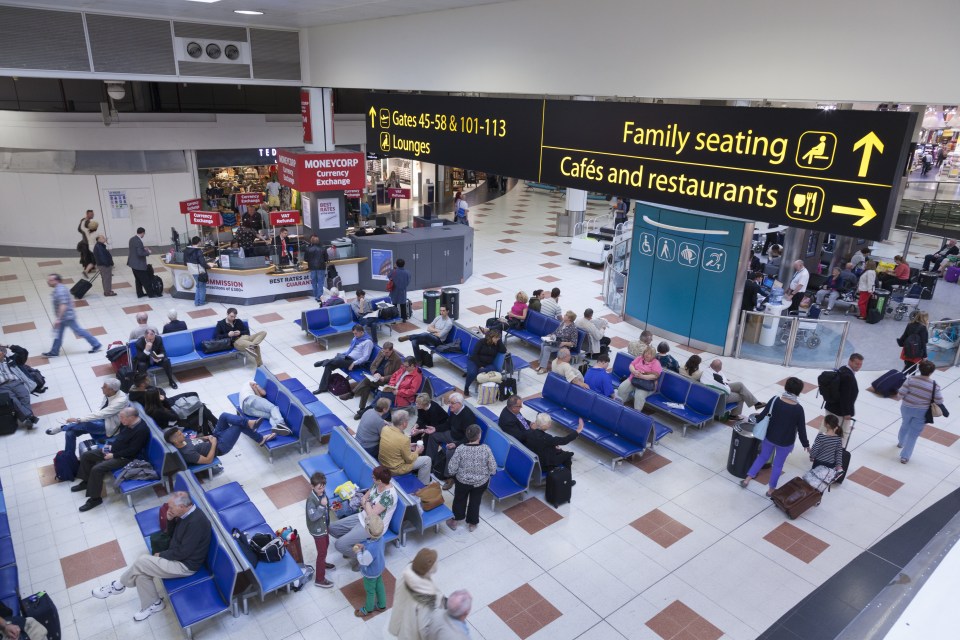 Gatwick Airport Departure Lounge and Direction Signs