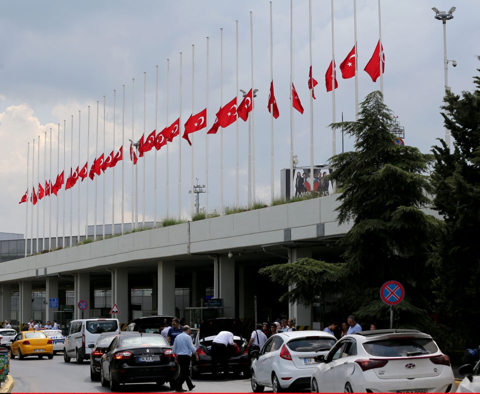  Mourning ... Flags at half mast at Istanbul's Ataturk airport