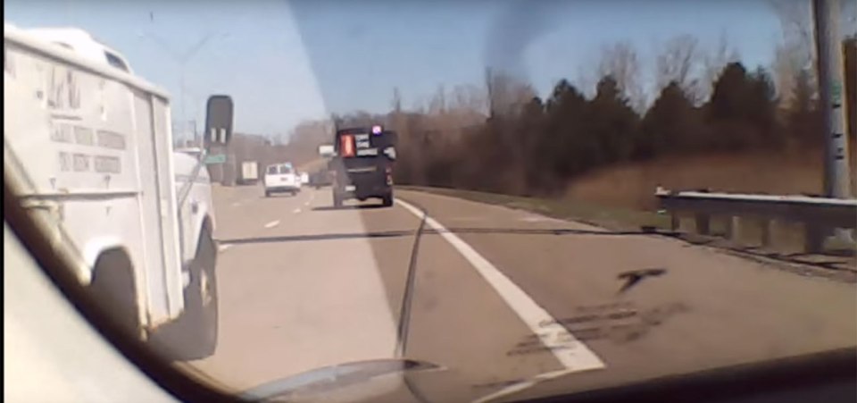  A month before the deadly smash, Brown posted a video online showing a close-call with another white truck