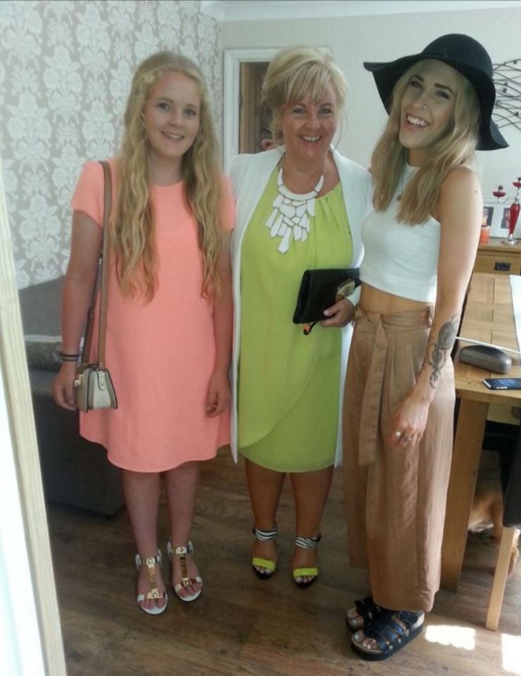  Lucy (left), with her mum Kim and sister Megan