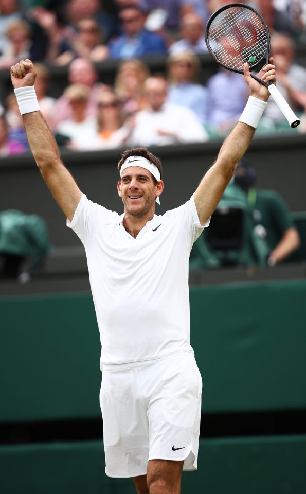  Cracked it...Juan Martin Del Potro of Argentina celebrates victory