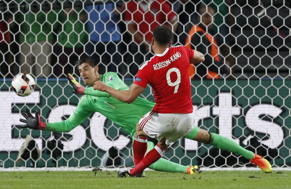  Back of the net... Hal scoring against Belgium