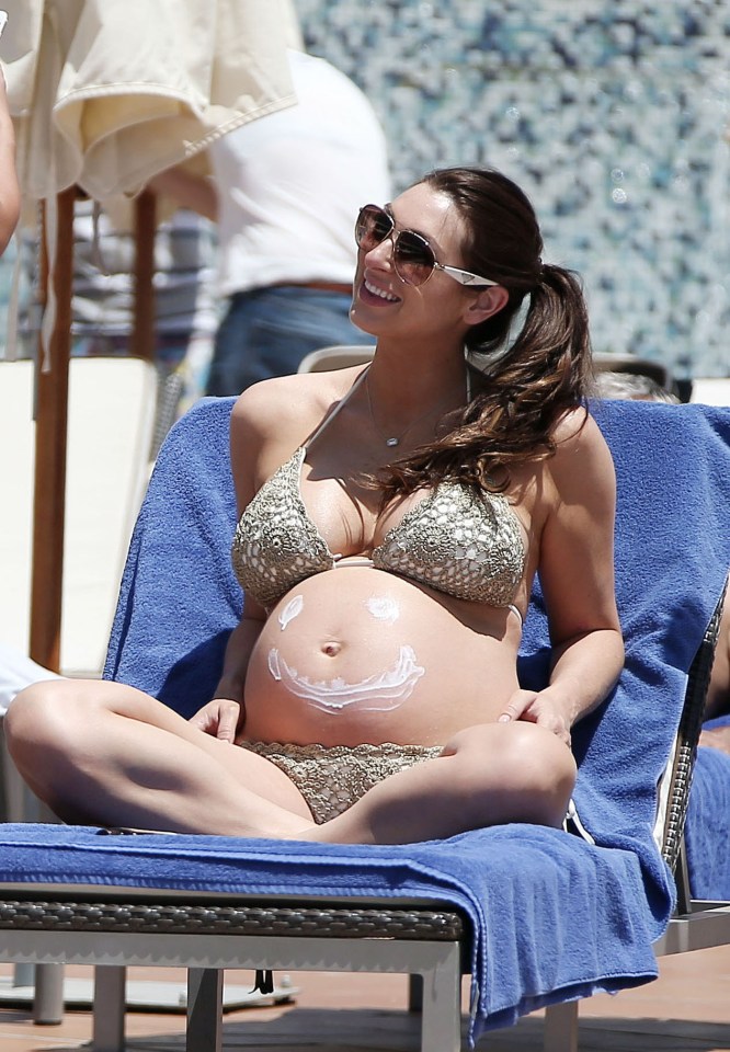 Luisa pulls a yoga move while lying on a sun lounger on holiday in Marbella 