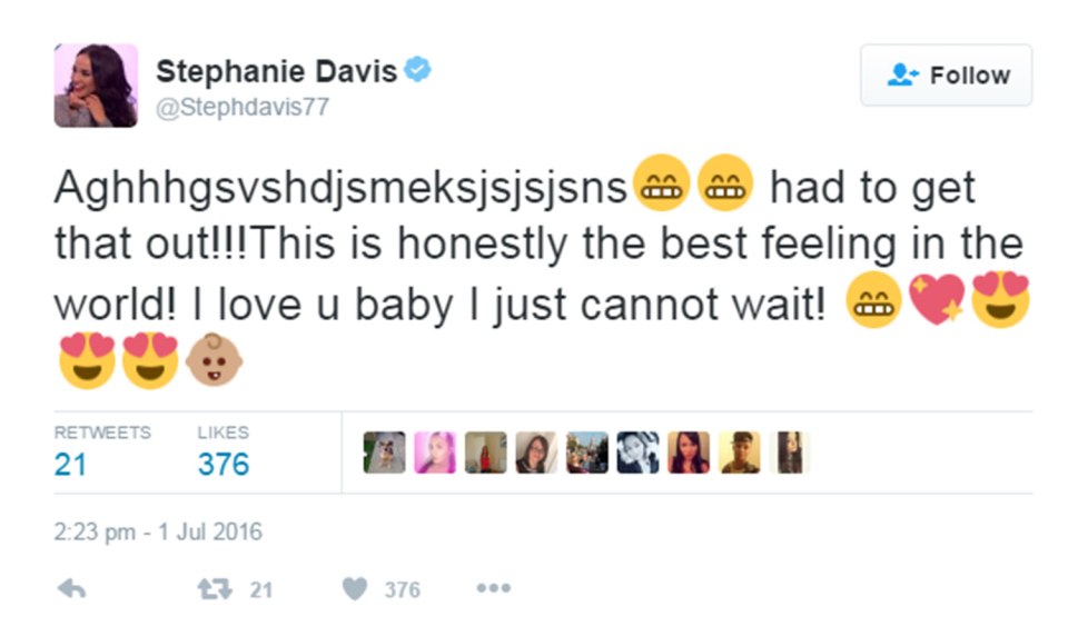  Stephanie is loving being pregnant