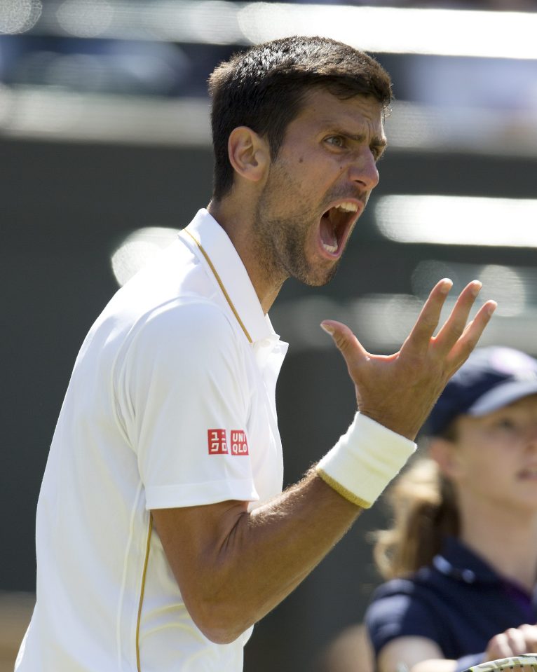  Novak Djokovic cut a frustrated figure on Court One