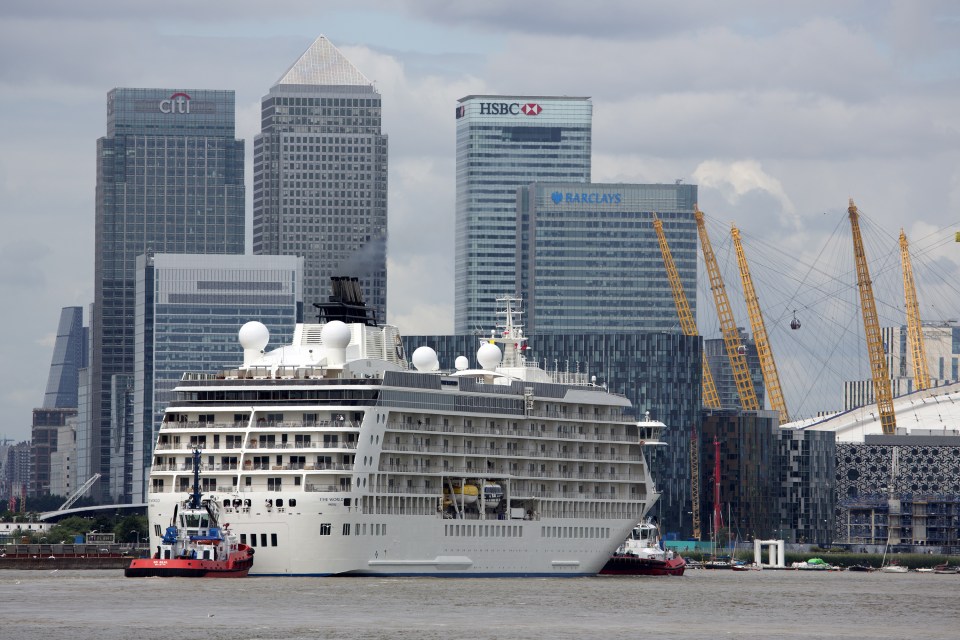 The world's largest private-owned cruise ship has arrived in London