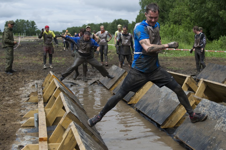 Runners had to show off their strength and agility to make it anywhere near the end