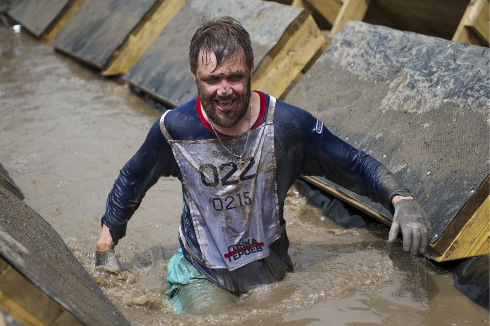 Wade to go... competitors have to traverse muddy pools if they want to make it to the finish line