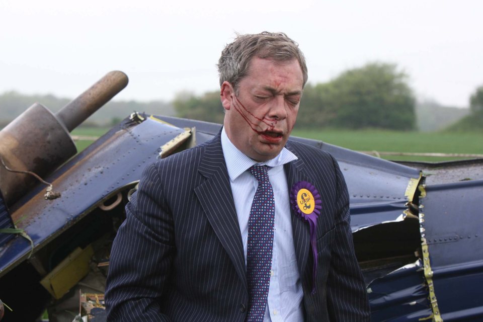  The UKIP leader said the first thing he did after surviving the crash was 'light as fag'