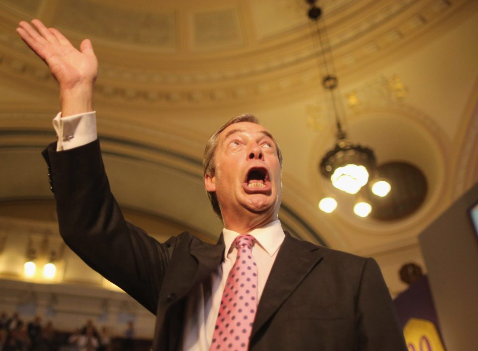  Farage leaves on a political high