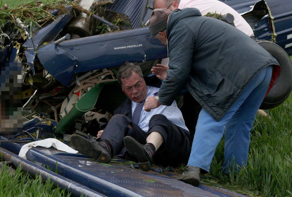  Farage survived a plane crash in 2010 when his light aircraft nose-dived into a field